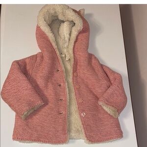 Baby Gap Pink Knitted Hooded Sweater 12-18M